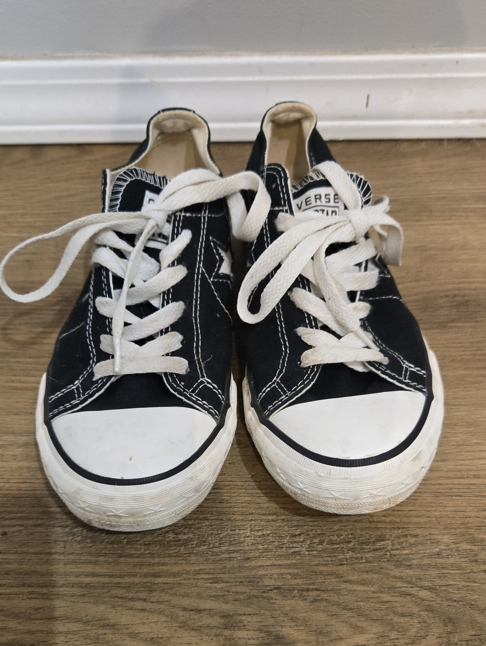 Converse Kids Black & White Low-Top Canvas Sneakers